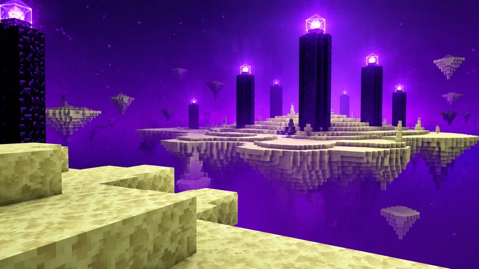 Minecraft thumbnail background: the end