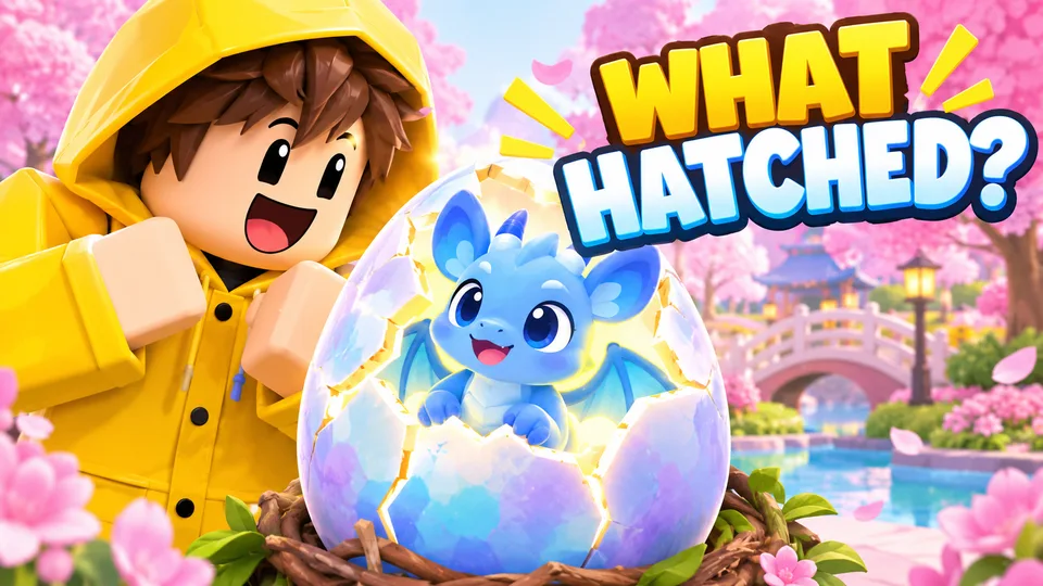 AI-generated Roblox video thumbnail: the hatch reveal