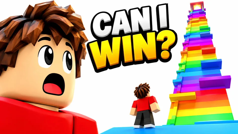 AI-generated Roblox video thumbnail: the impossible climb