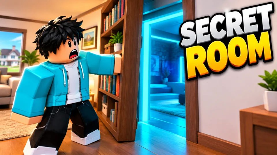 AI-generated Roblox video thumbnail: what is behind the wall?