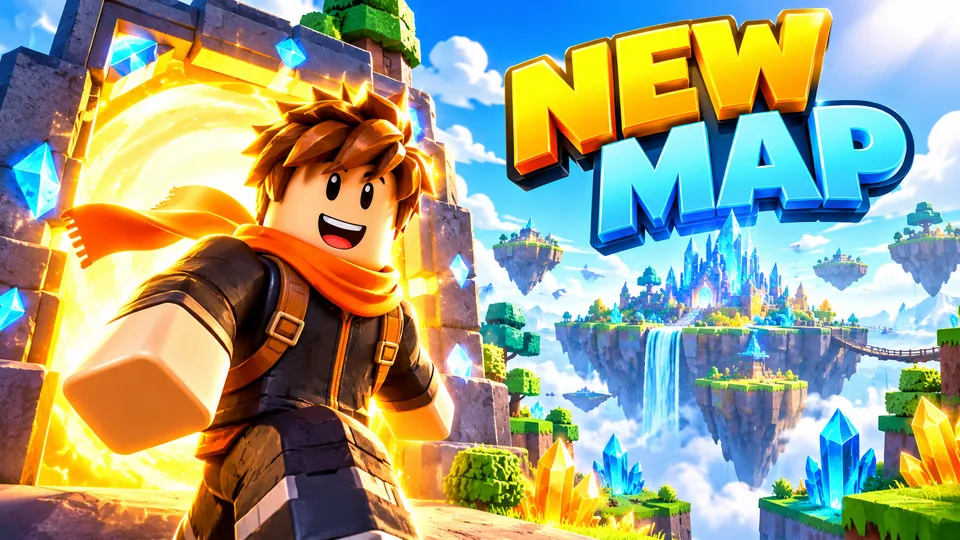 AI-generated Roblox video thumbnail: first look at the map