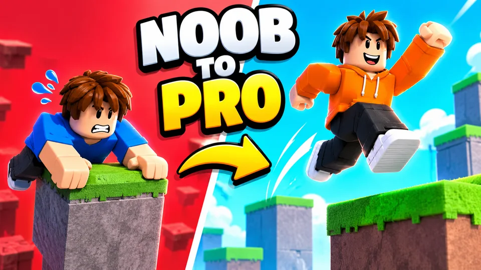 AI-generated Roblox video thumbnail: from first try to expert