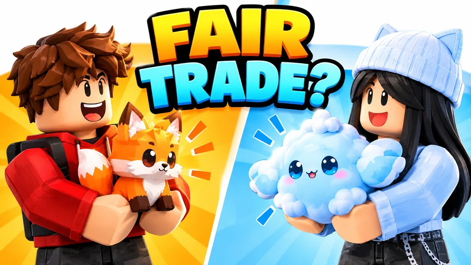 AI-generated Roblox video thumbnail: would you make this trade?